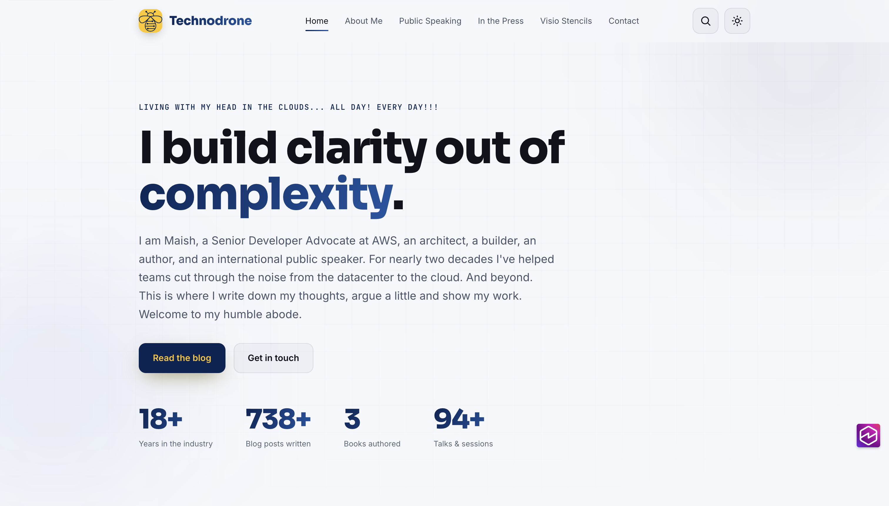 The new homepage — dark theme, hero section, animated stats, brand colors from the bee