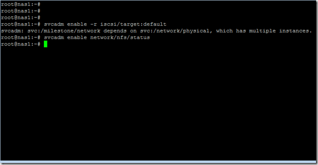 enable iscsi and nfs