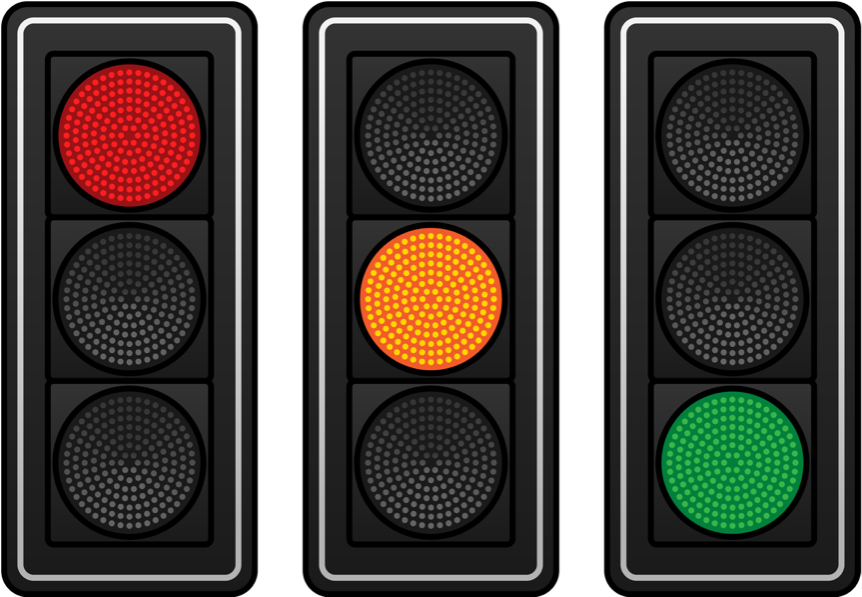 AI generated image a traffic light with three colors